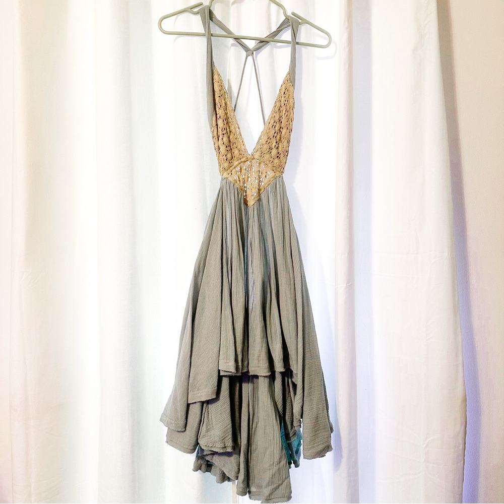 Boho Free People crochet top flowy dress